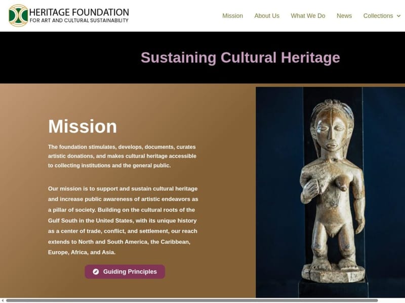 Heritage Foundation for the Arts homepage